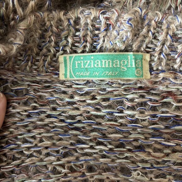 Wool Blend Chunky Knit Open Cardigan Sweater Brown Long Womens M soft cozy - Picture 10 of 10